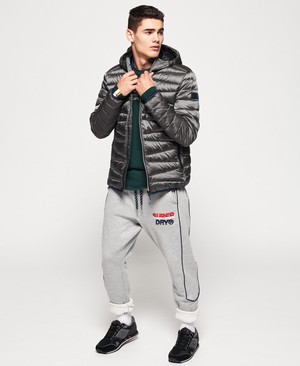 Superdry Clarendon Down Hooded Férfi Kabát Szürke | TLEQM2675